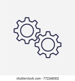 Outline gear icon illustration vector symbol