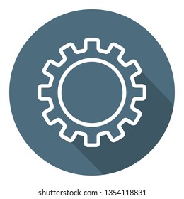 Outline Gear Icon. Setting Symbol. Flat Style. Vector illustration for Your Design, Web.