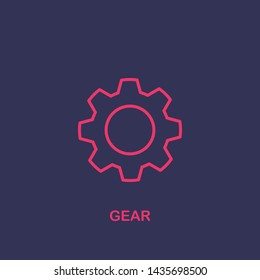 Outline gear icon.gear vector illustration. Symbol for web and mobile