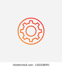 Outline gear icon.gradient illustration vector,setting sign symbol