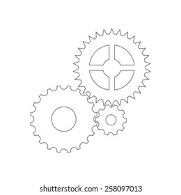Outline gear icons. Cogwheels
