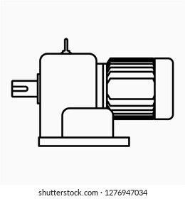 Outline gear motor vector icon