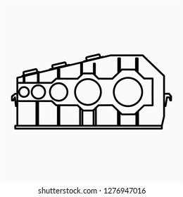 Outline gearbox vector icon