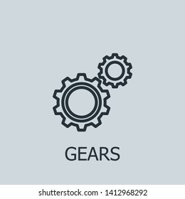 Outline gears vector icon. Gears illustration for web, mobile apps, design. Gears vector symbol.