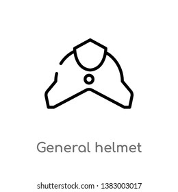 outline general helmet vector icon. isolated black simple line element illustration from fashion concept. editable vector stroke general helmet icon on white background