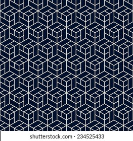 outline of geometric blocks. seamless pattern.