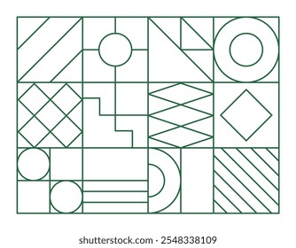 Outline geometric eco green background