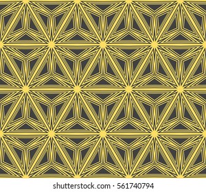 Outline geometric patterns laid out on the hexagonal pattern of creating seamless vector illustrations. For the textile industry, interior design, graphic arts