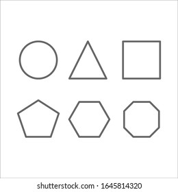 Outline geometric shapes icon vector on white background