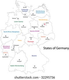 Esbozar el mapa de Alemania con las regiones