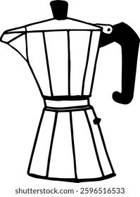 Outline geyser coffee maker sketch ink hand drawing clipart