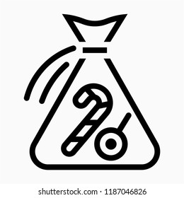 Outline gift bag pixel perfect vector icon