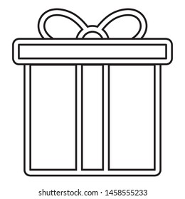 Outline gift box icon design. Gift box icon design. Gift line style icon. Gift box symbol design. Vector illustration.