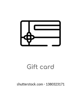 outline gift card vector icon. isolated black simple line element illustration from e-commerce and payment concept. editable vector stroke gift card icon on white background