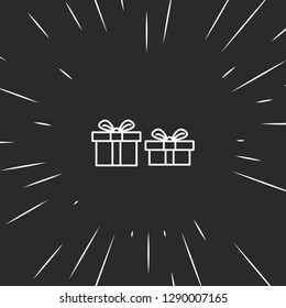 Outline gift icon illustration isolated vector sign symbol