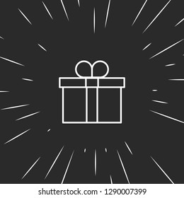 Outline gift icon illustration isolated vector sign symbol