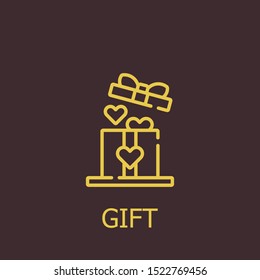 Outline gift vector icon. Gift illustration for web, mobile apps, design. Gift vector symbol.