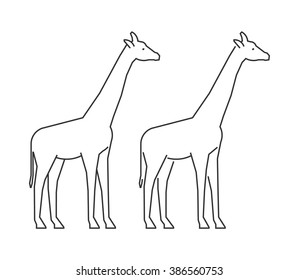 Giraffe Clipart Black And White Outline