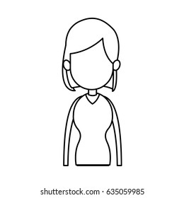 outline girl, avatar profile image