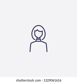 Outline girl icon illustration isolated vector sign symbol