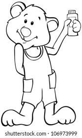 Outline glamorous bear