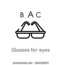 outline glasses for eyes vector icon. isolated black simple line element illustration from medical concept. editable vector stroke glasses for eyes icon on white background