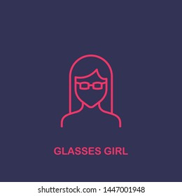 Outline glasses girl icon.glasses girl vector illustration. Symbol for web and mobile