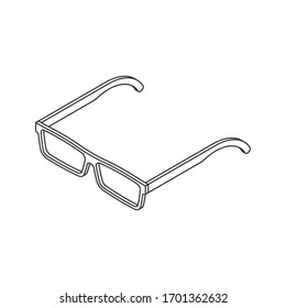 outline glasses icon vector illustration