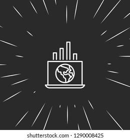 Outline global analytics icon illustration isolated vector sign symbol
