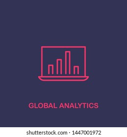 Outline global analytics icon.global analytics vector illustration. Symbol for web and mobile