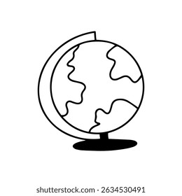 Outline global globe, giftbox, icecream, cheese icon element