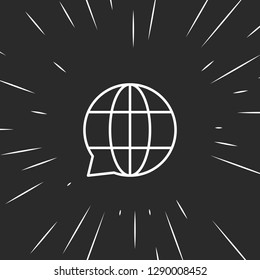 Outline globe chat icon illustration isolated vector sign symbol