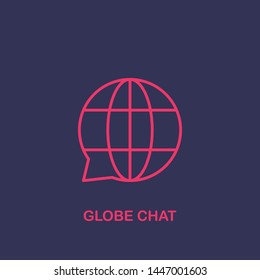Outline globe chat icon.globe chat vector illustration. Symbol for web and mobile