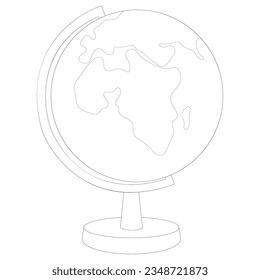 Outline globe icon. Earth. School subject, geography. Elements for mobile concepts and web applications. Thin line vector icon for website design and development, app development.