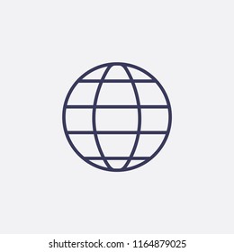 Outline globe icon illustration,vector earth sign symbol