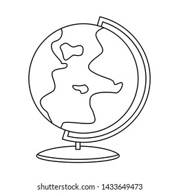 Outline globe icon. Planet concept. Earth symbol. Simple vector illustration isolated on white background