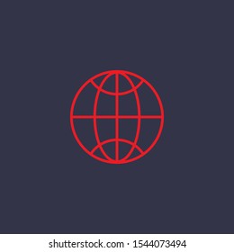Outline globe  icon.globe  vector illustration. Symbol for web and mobile