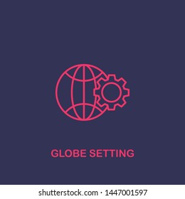 Outline globe setting icon.globe setting vector illustration. Symbol for web and mobile