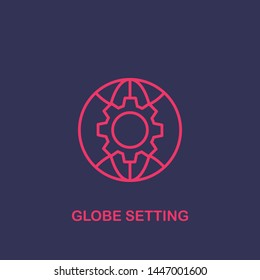 Outline globe setting icon.globe setting vector illustration. Symbol for web and mobile