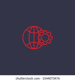 Outline globe setting icon.globe setting vector illustration. Symbol for web and mobile