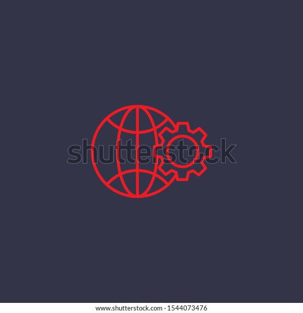 Outline globe setting icon.globe setting\
vector illustration. Symbol for web and\
mobile