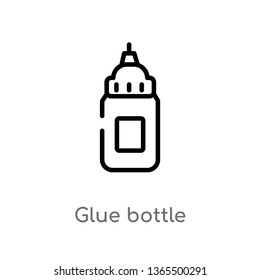 outline glue bottle vector icon. isolated black simple line element illustration from miscellaneous concept. editable vector stroke glue bottle icon on white background