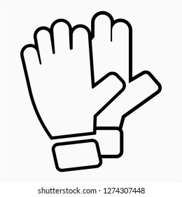 Outline goalkeeper glove pixel perfect vector icon