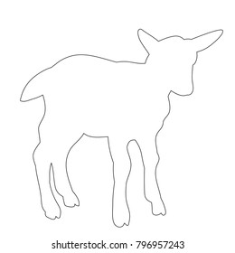 Outline Goats Over White Background Stock Vector (Royalty Free ...