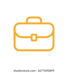 El diseño del icono del maletín dorado en el fondo blanco muestra un símbolo de identidad profesional y corporativa