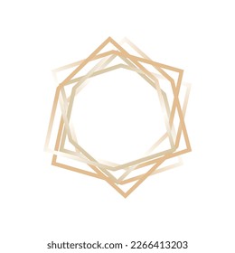 outline with gold color art stroke for wedding frame and invitation