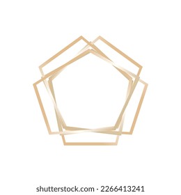 outline with gold color art stroke for wedding frame and invitation