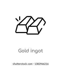 outline gold ingot vector icon. isolated black simple line element illustration from digital economy concept. editable vector stroke gold ingot icon on white background