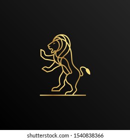 Outline Gold Lion Creative Logo Design