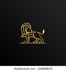Outline Gold Lion Creative Logo Design